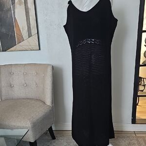 Black Sleeveless Knit Maxi Dress - Classic Women’s Dress
